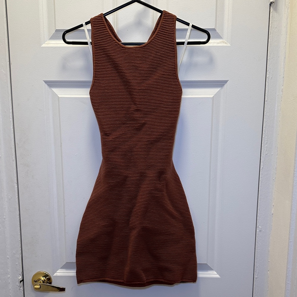 Abercrombie & Fitch Rust Ribbed Mini Dress